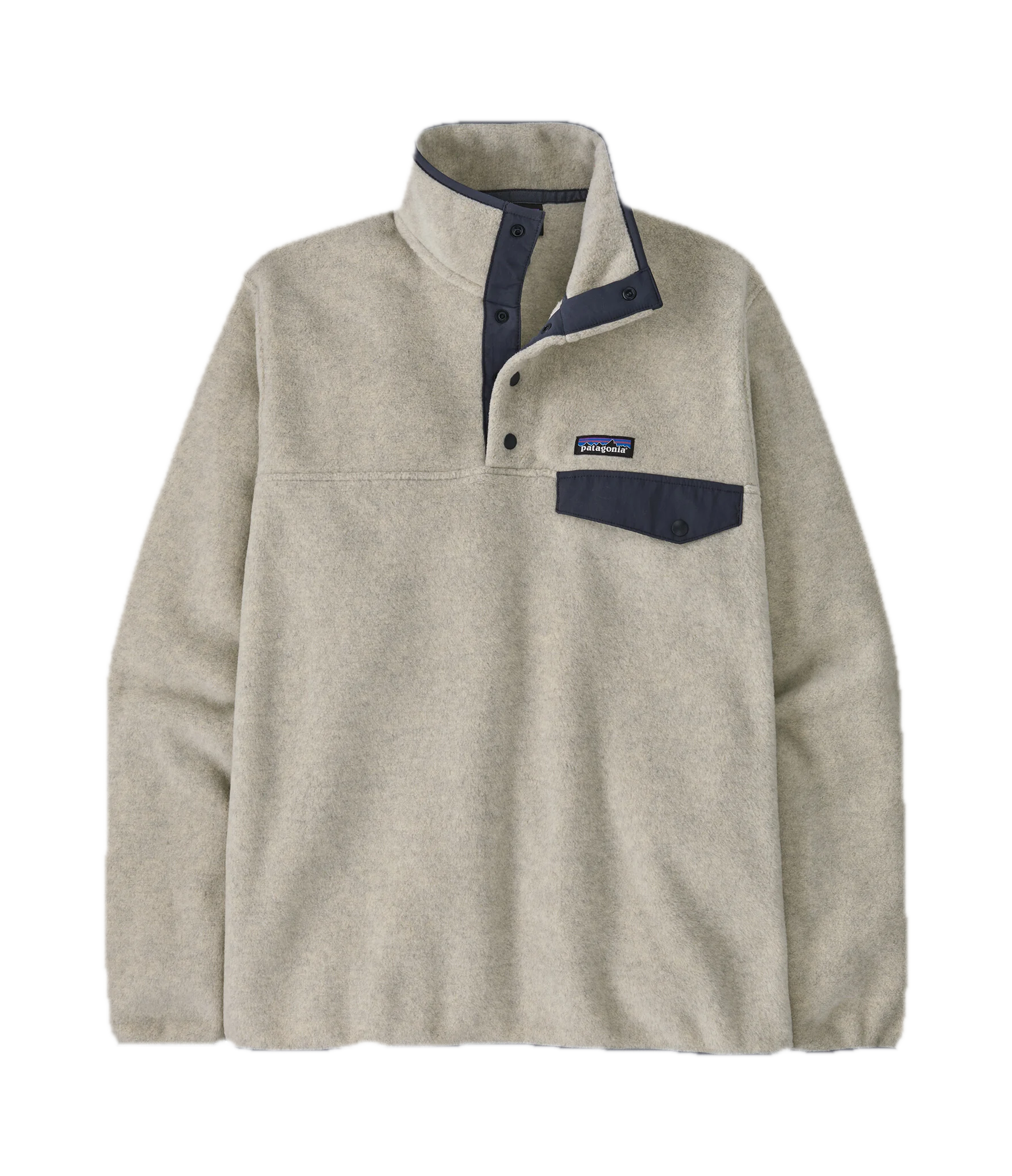Patagonia Lightweight Synchilla Snap-T Pullover — Oatmeal Heather / New Navy