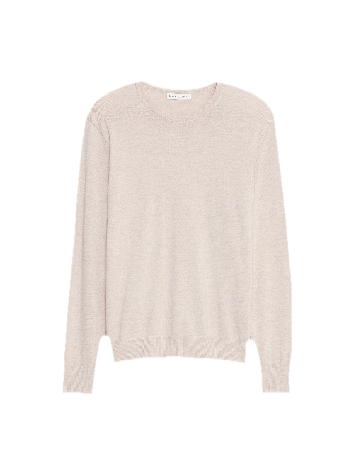Banana Republic Merino Crew-Neck Sweater — Heather Oatmeal