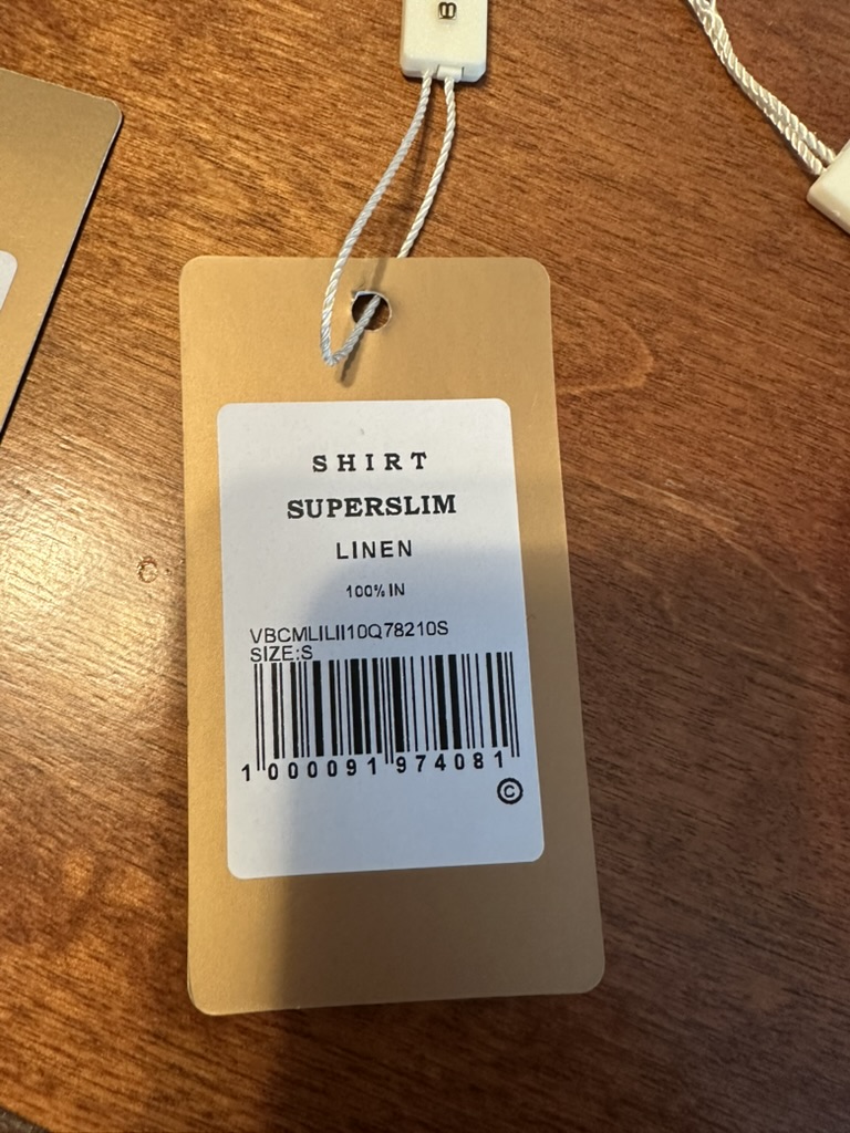 Original Bigotti tag — Blue Linen Shirt