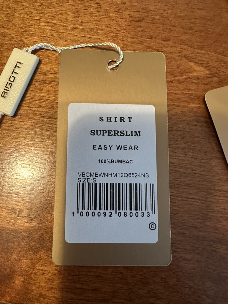 Original Bigotti tag — White Easy Wear Shirt